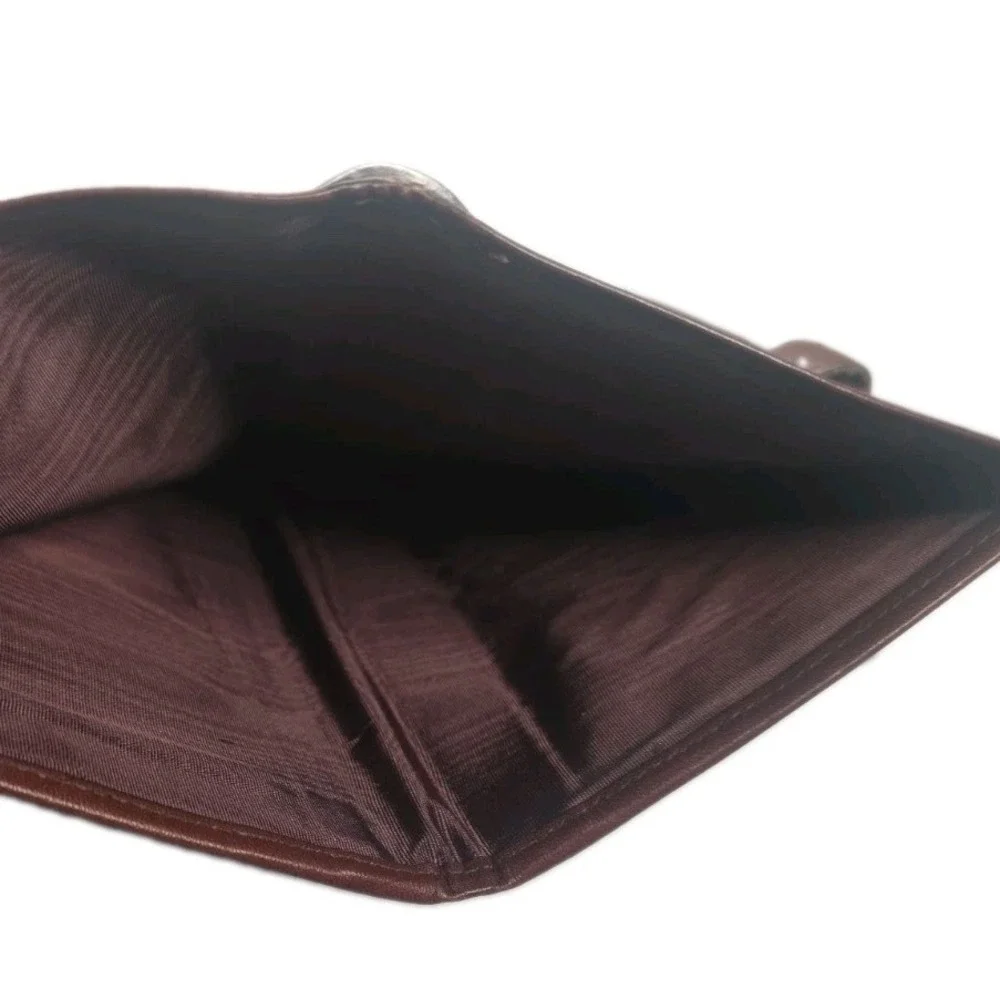 Vintage 1960s Brown Glove Cowhide Travel Wallet Passport Document Organizer